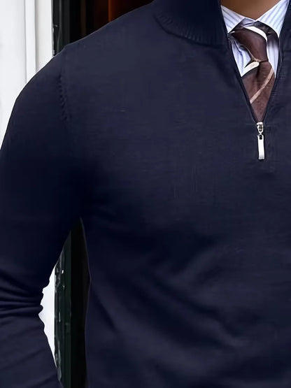Fine Knit Zip Neck Jumper
