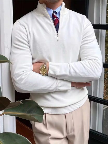 Fine Knit Zip Neck Jumper