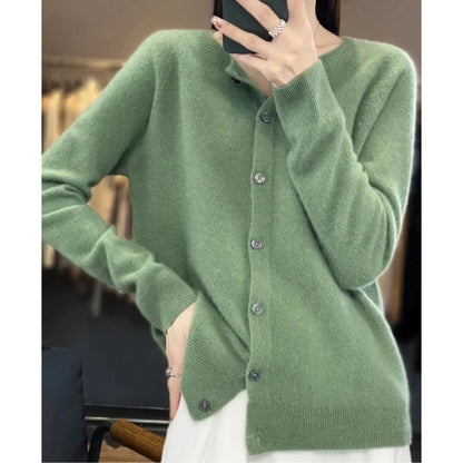 Soft Wool Buttoned Cardigan