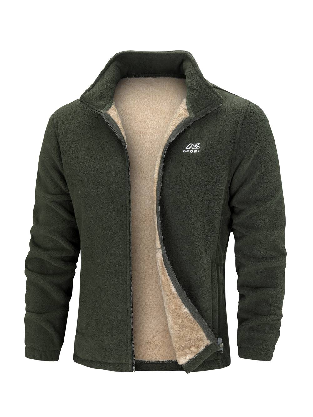 Sherpa-Lined Fleece Jacket
