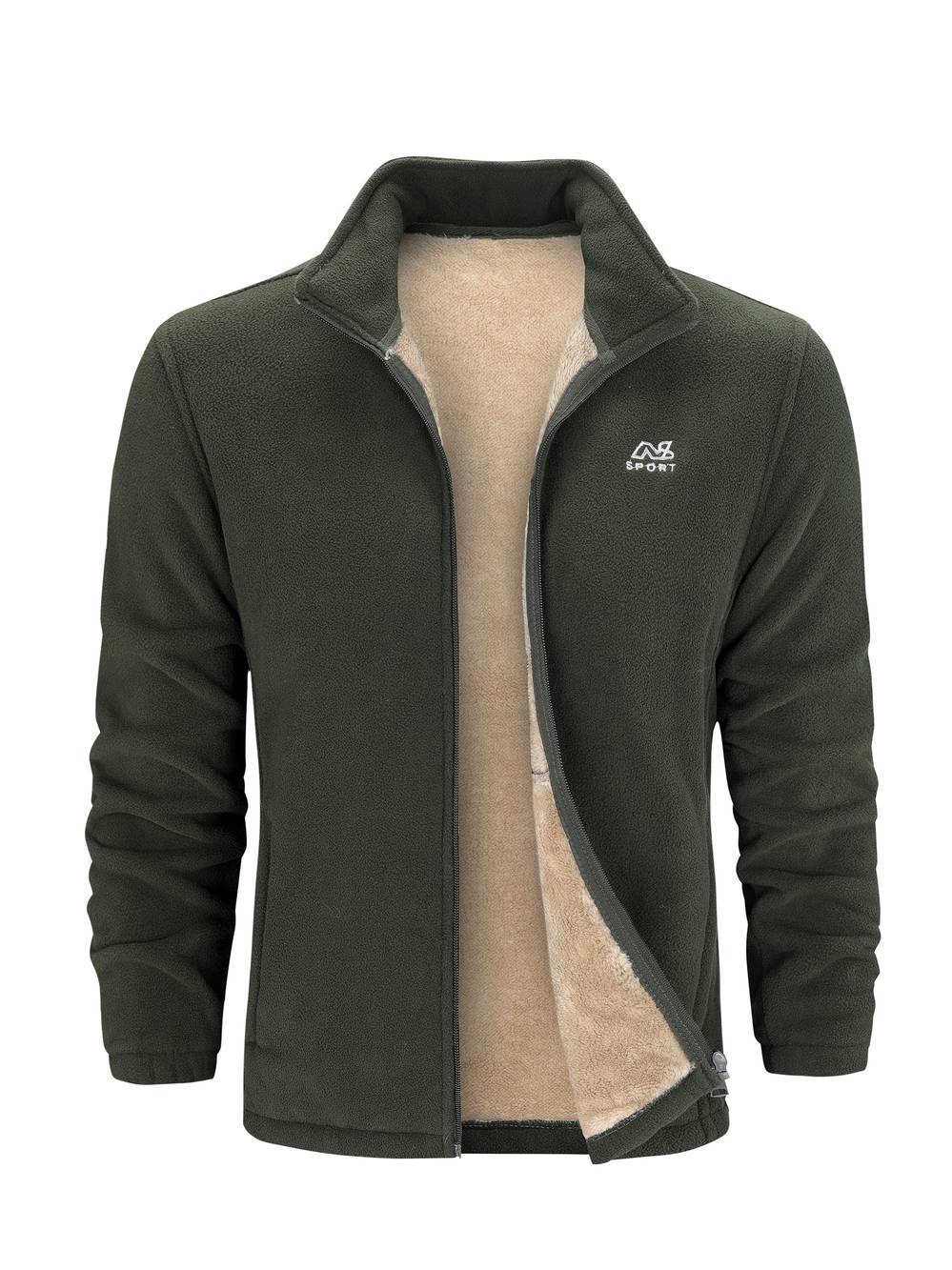 Sherpa-Lined Fleece Jacket