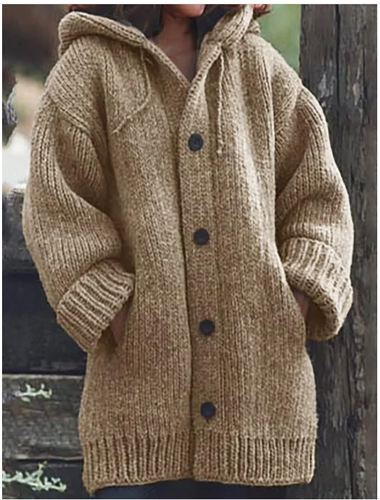 Hooded Chunky Knit Cardigan