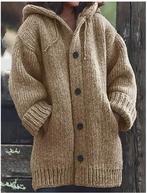 Hooded Chunky Knit Cardigan