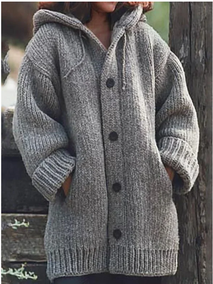Hooded Chunky Knit Cardigan