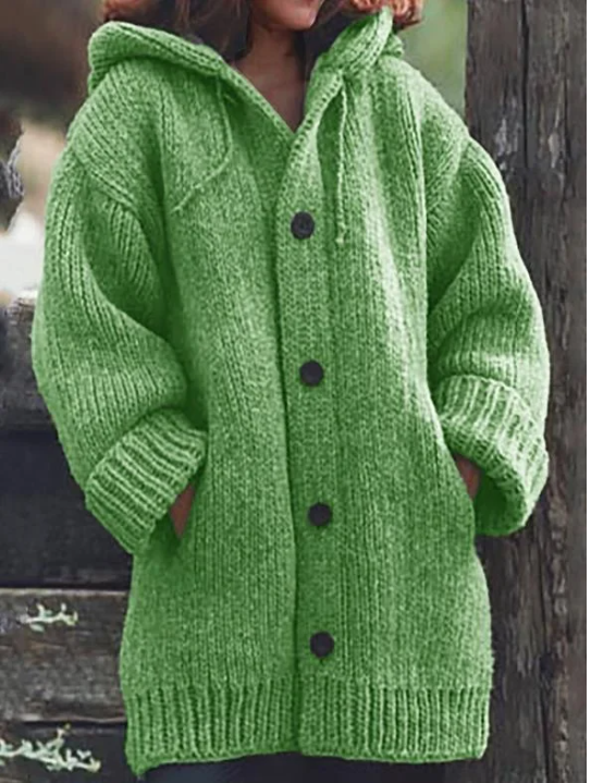 Hooded Chunky Knit Cardigan