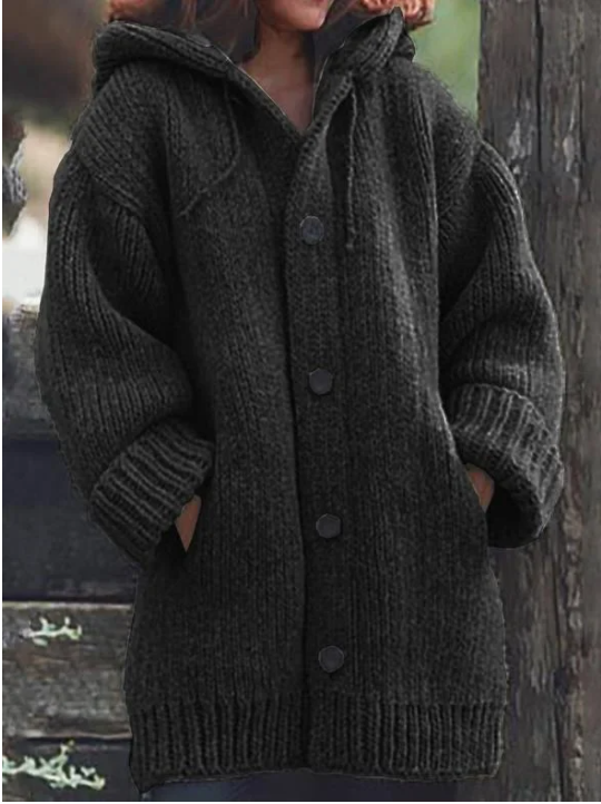 Hooded Chunky Knit Cardigan