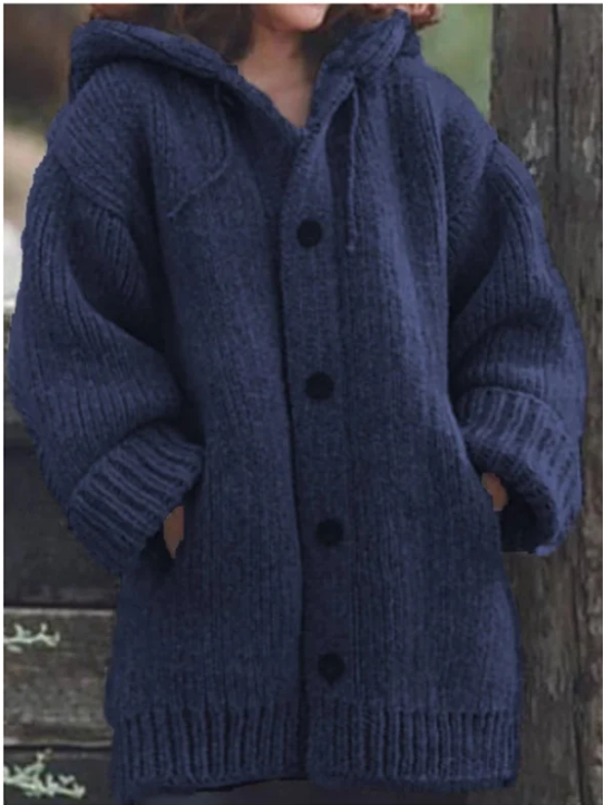 Hooded Chunky Knit Cardigan