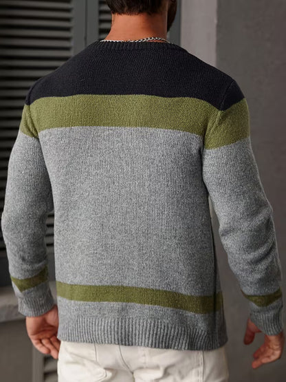 Cable Knit Winter Jumper, Grey/Brown
