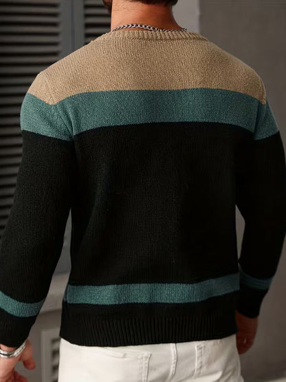 Cable Knit Winter Jumper, Grey/Brown