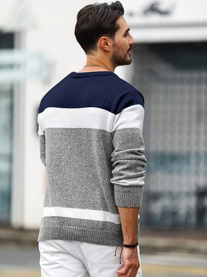 Cable Knit Winter Jumper, Grey/Brown