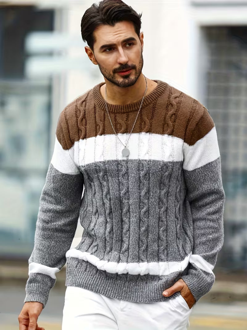 Colour Block Autumn Jumper