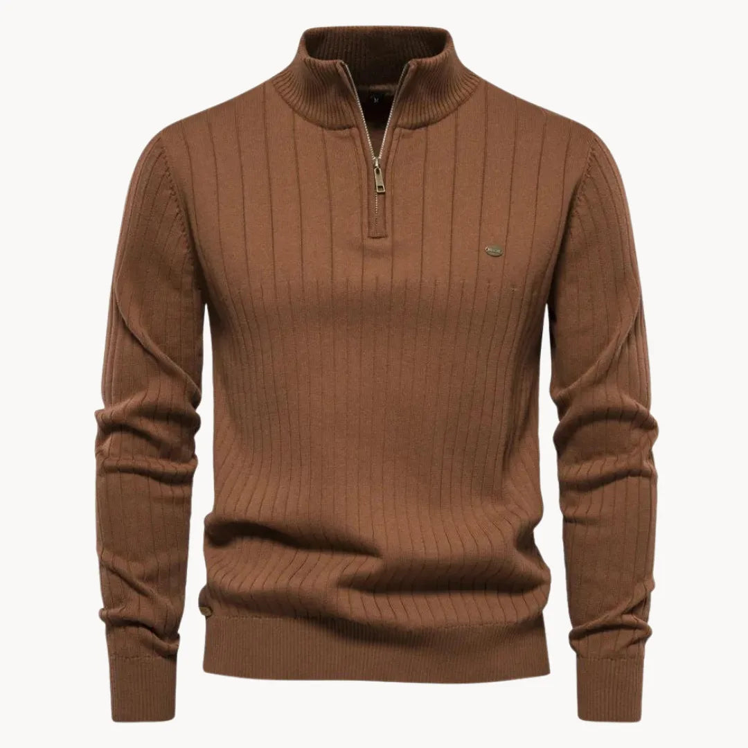 Ribbed Winter Jumper, Navy Blue