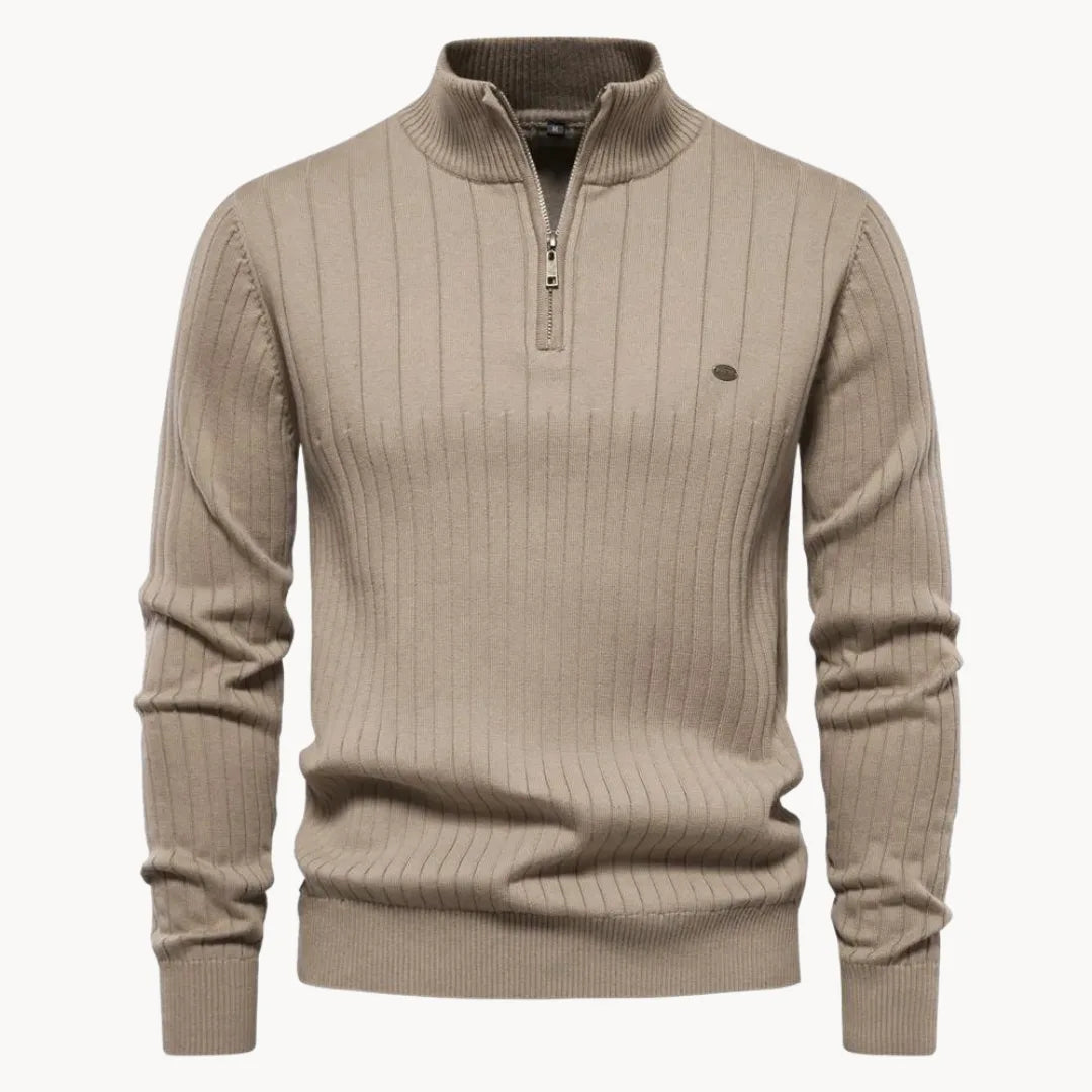 Ribbed Winter Jumper, Navy Blue