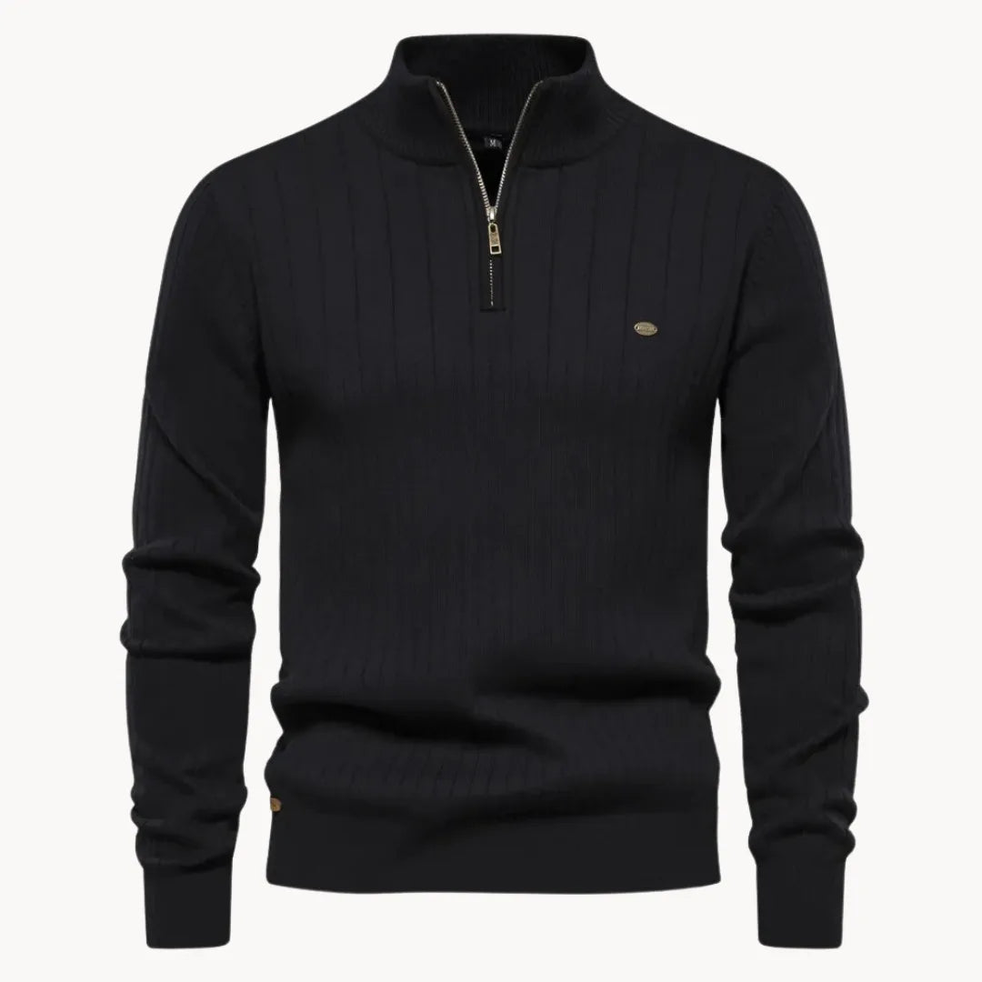 Ribbed Winter Jumper, Navy Blue
