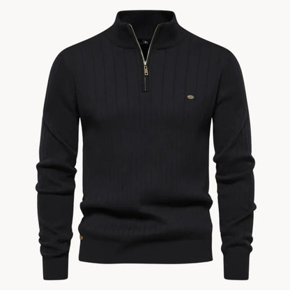 Ribbed Winter Jumper, Navy Blue
