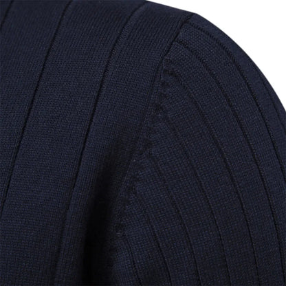 Ribbed Winter Jumper, Navy Blue
