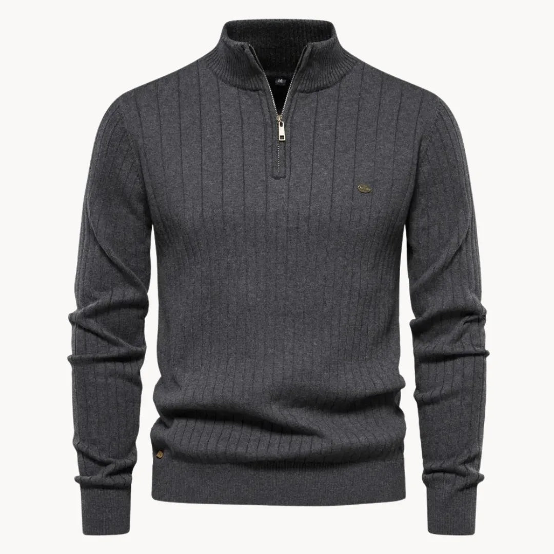 Ribbed Winter Jumper, Navy Blue