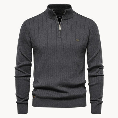 Ribbed Winter Jumper, Navy Blue