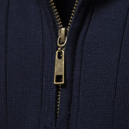 Ribbed Winter Jumper, Navy Blue