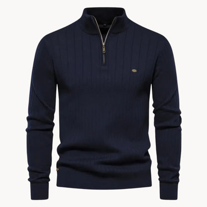 Ribbed Winter Jumper, Navy Blue