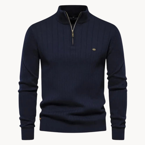 Ribbed Winter Jumper, Navy Blue