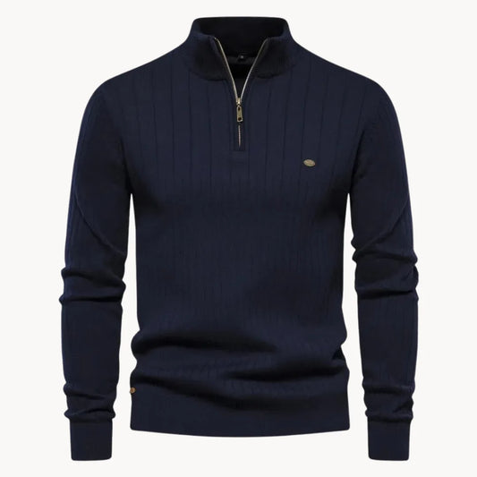 Ribbed Winter Jumper, Navy Blue