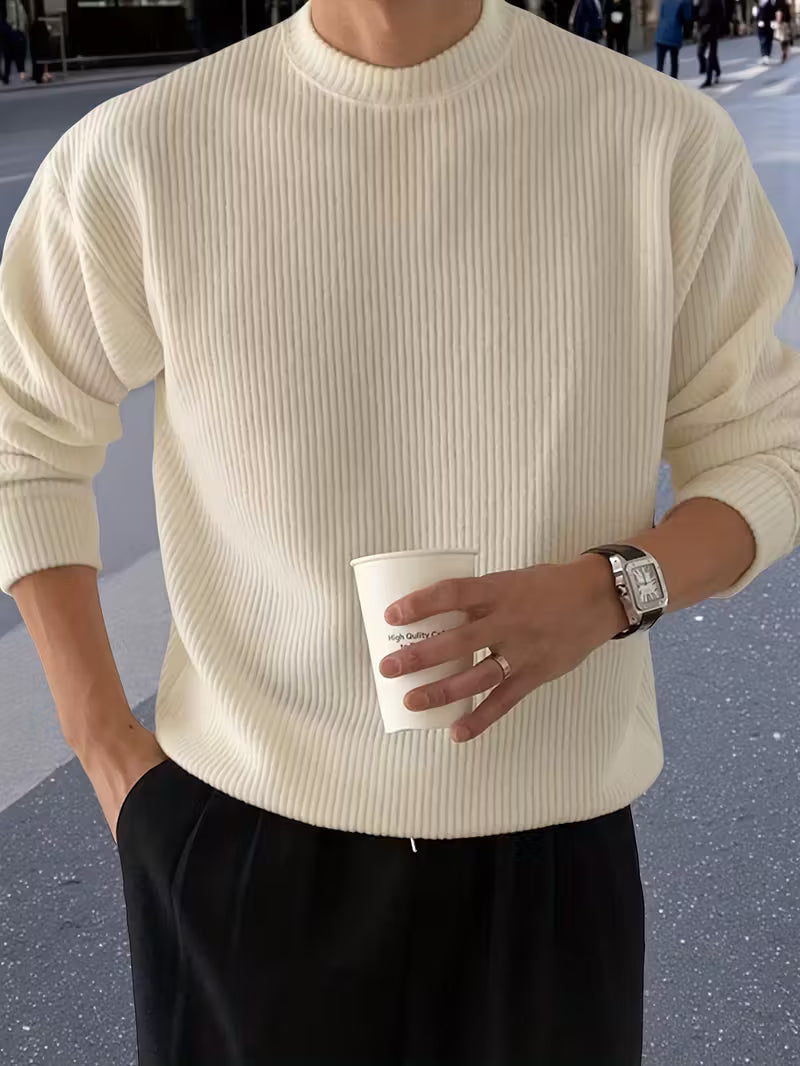 Ribbed Winter Jumper, Beige