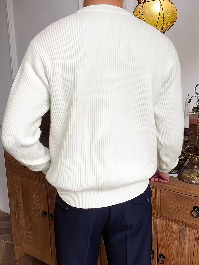 Ribbed Winter Jumper, Beige