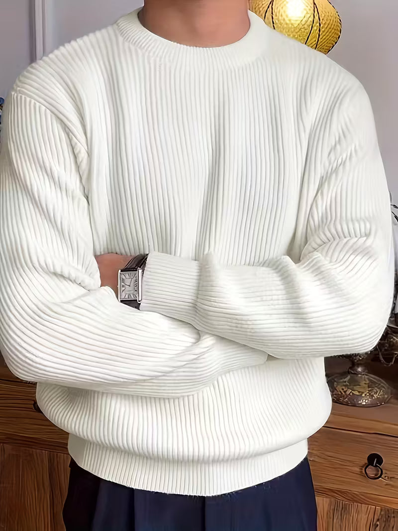 Ribbed Winter Jumper, Beige