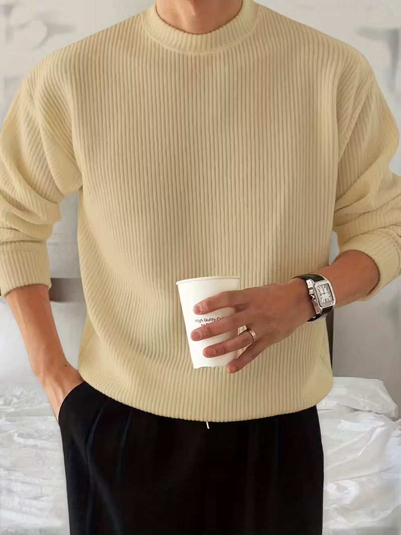Ribbed Winter Jumper, Beige