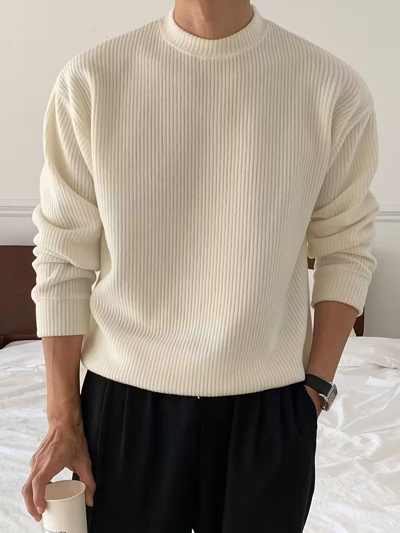 Ribbed Winter Jumper, Beige