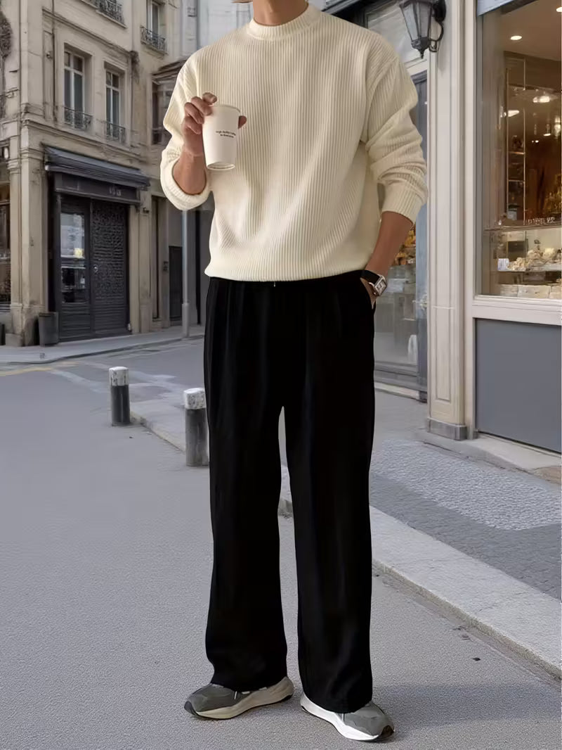 Ribbed Winter Jumper, Beige