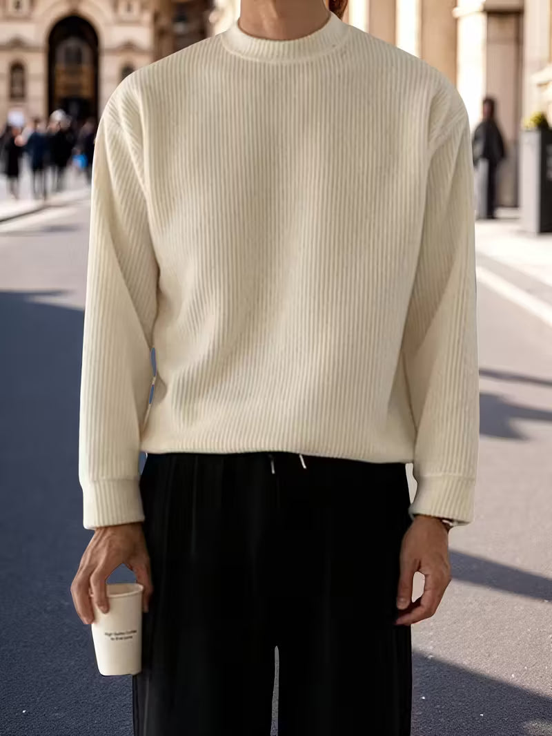 Ribbed Winter Jumper, Beige
