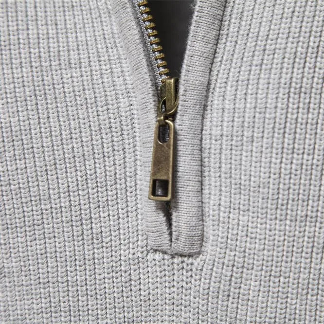 Ribbed Knit Winter Jumper, Grey