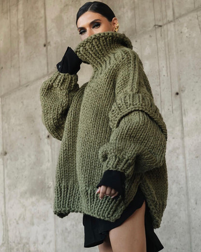 Oversized Knit Winter Jumper, White