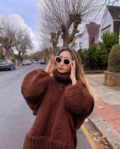 Oversized Knit Winter Jumper, White