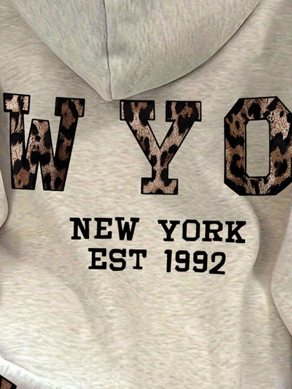 Oversized Leopard Print Hoodie