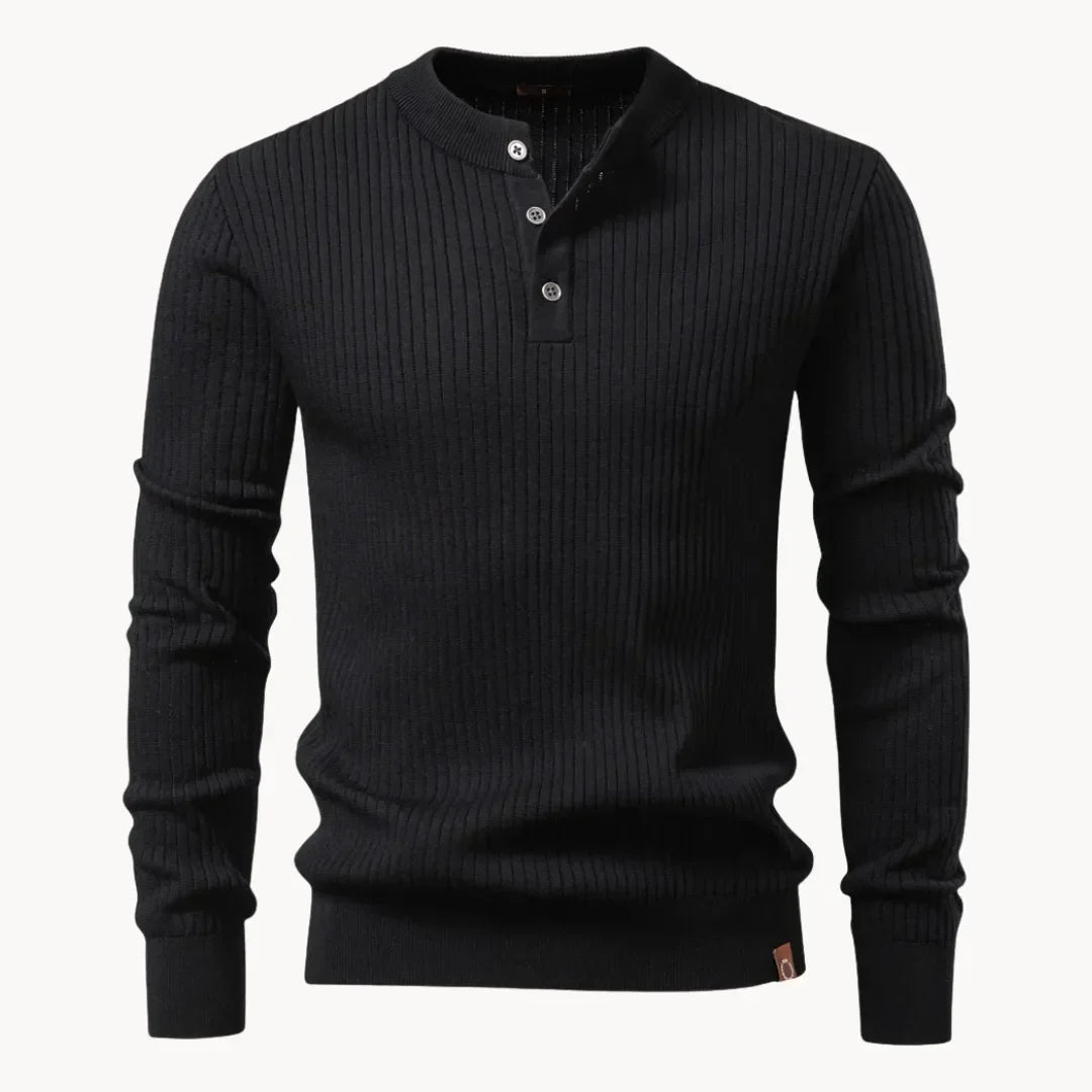 Ribbed Winter Jumper, Black