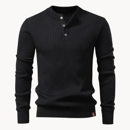 Ribbed Knit Winter Jumper, Black