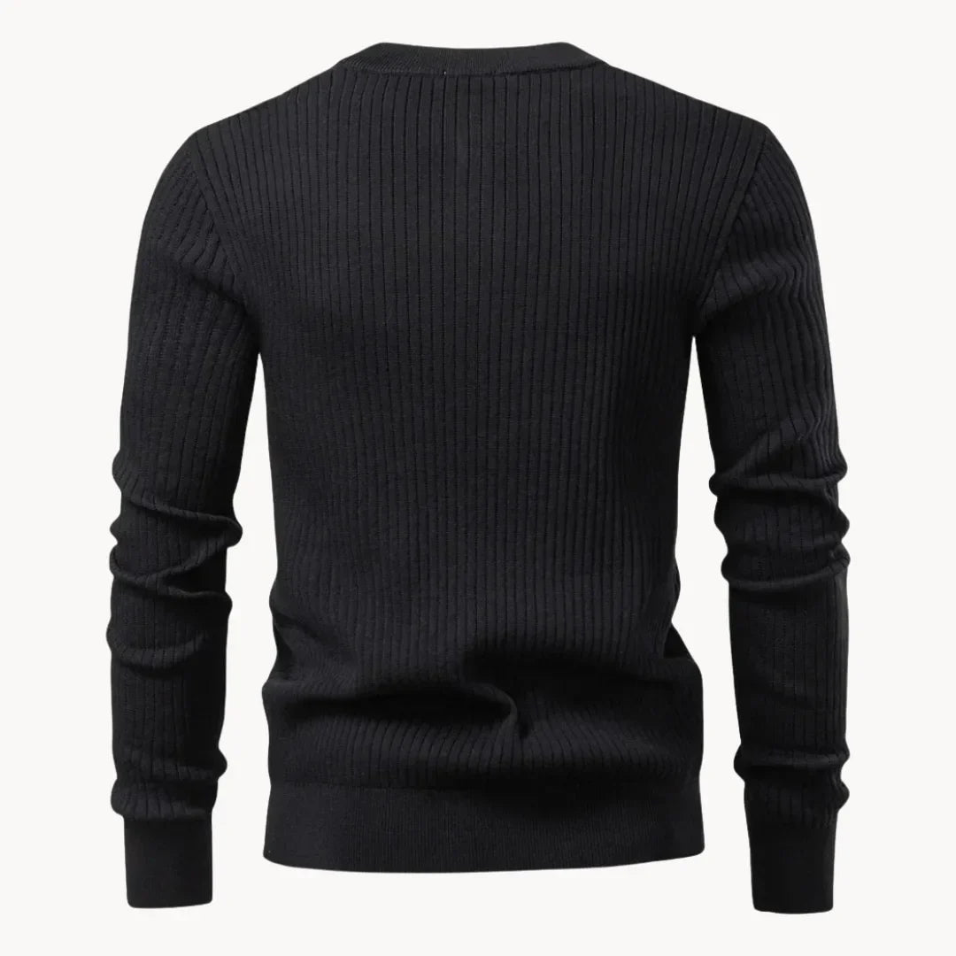 Ribbed Winter Jumper, Black