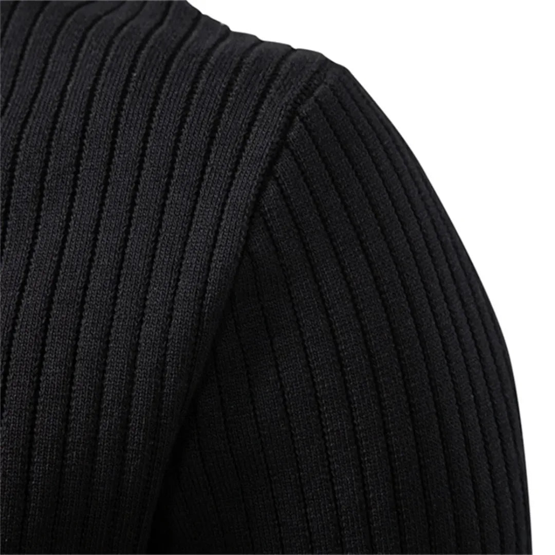 Ribbed Winter Jumper, Black