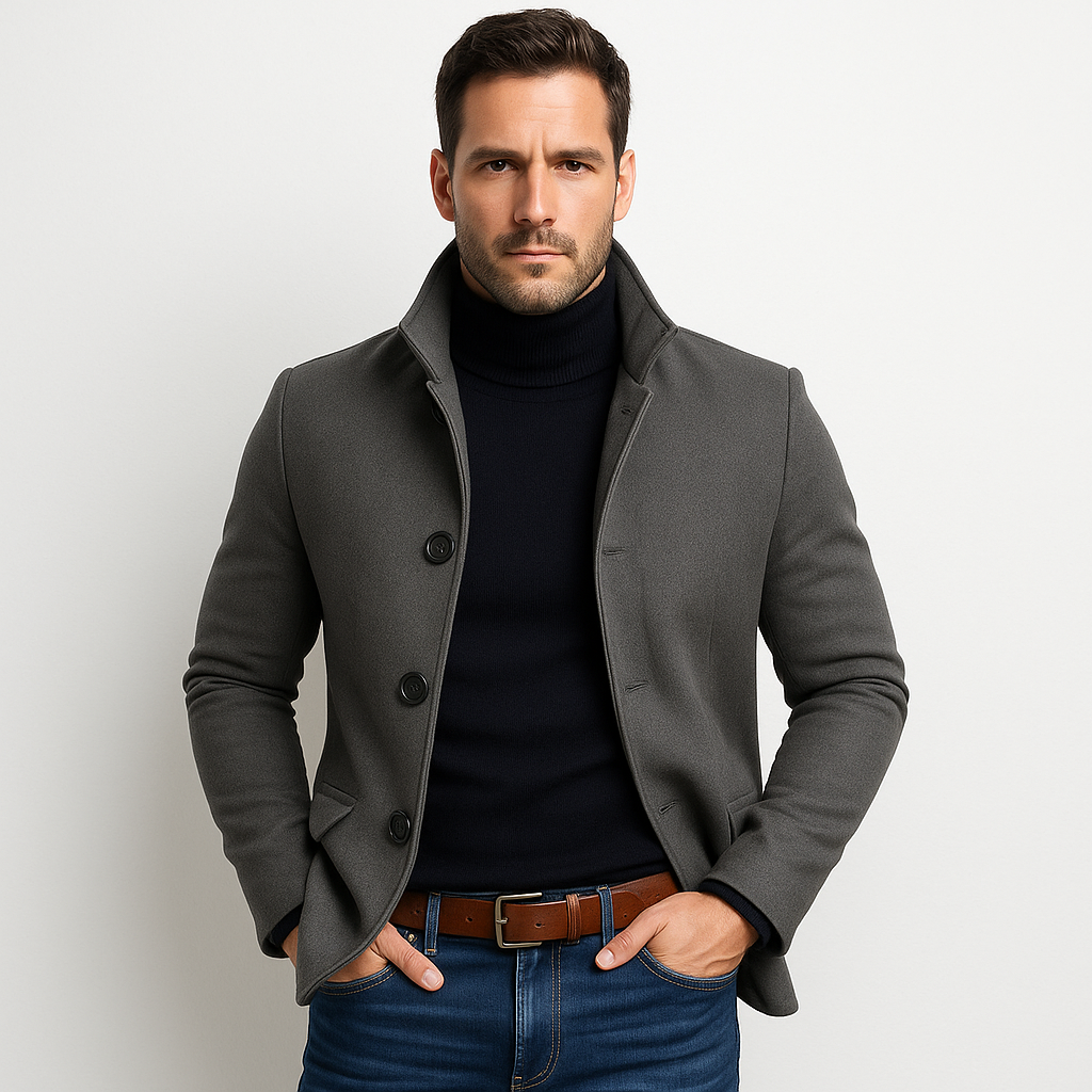 Slim Fit Stand Collar Jacket