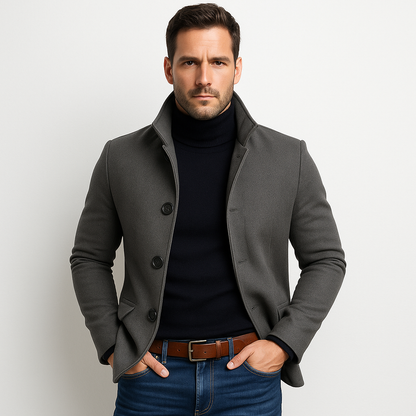 Slim Fit Stand Collar Jacket