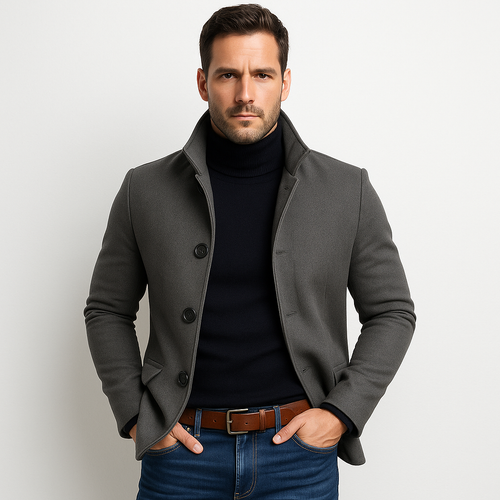Slim Fit Winter Jacket, Grey (2)