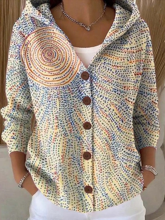 Bohemian Buttoned Hooded Cardigan