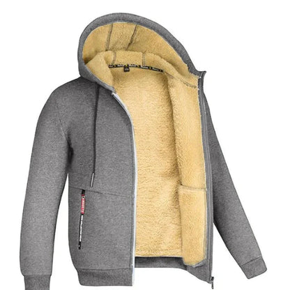 Fleece-Lined Zip-Up Hoodie, Navy Blue
