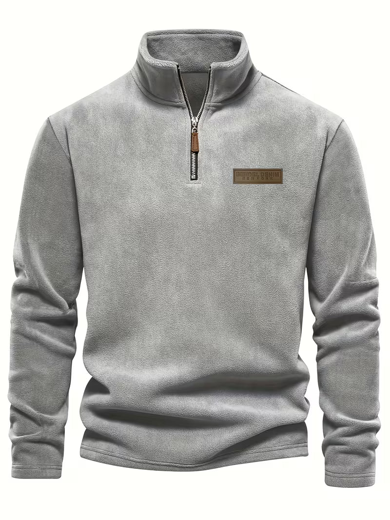 Fleece-Lined Winter Jumper, Grey