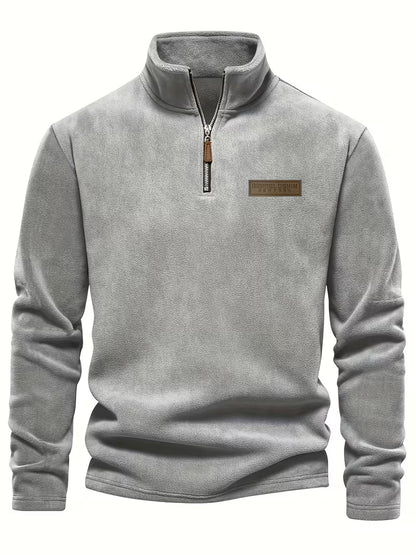 Fleece-Lined Winter Jumper, Grey
