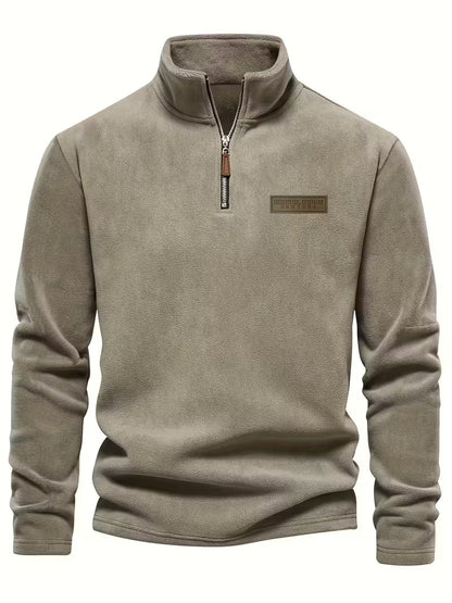 Fleece-Lined Winter Jumper, Grey