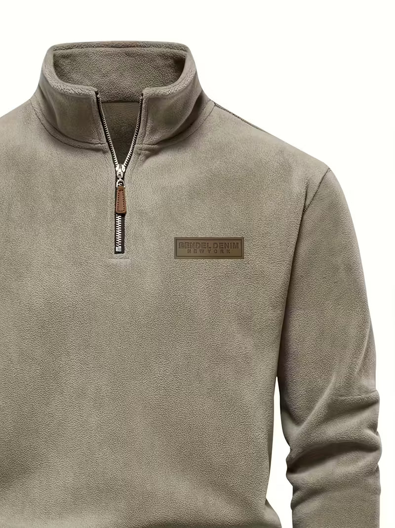 Fleece-Lined Winter Jumper, Grey